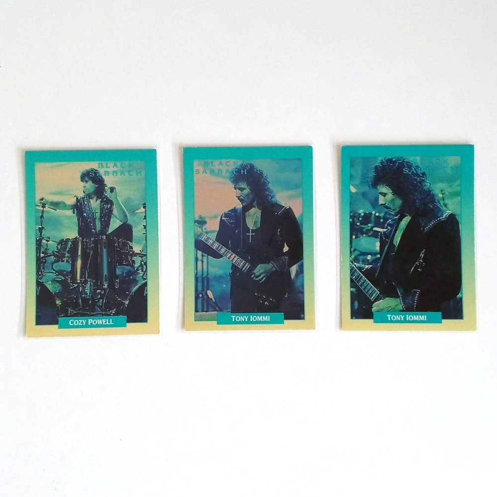 Rare Set of 3 1991 Black Sabbath Music Trading Cards Tony Lommi Cozy Powell